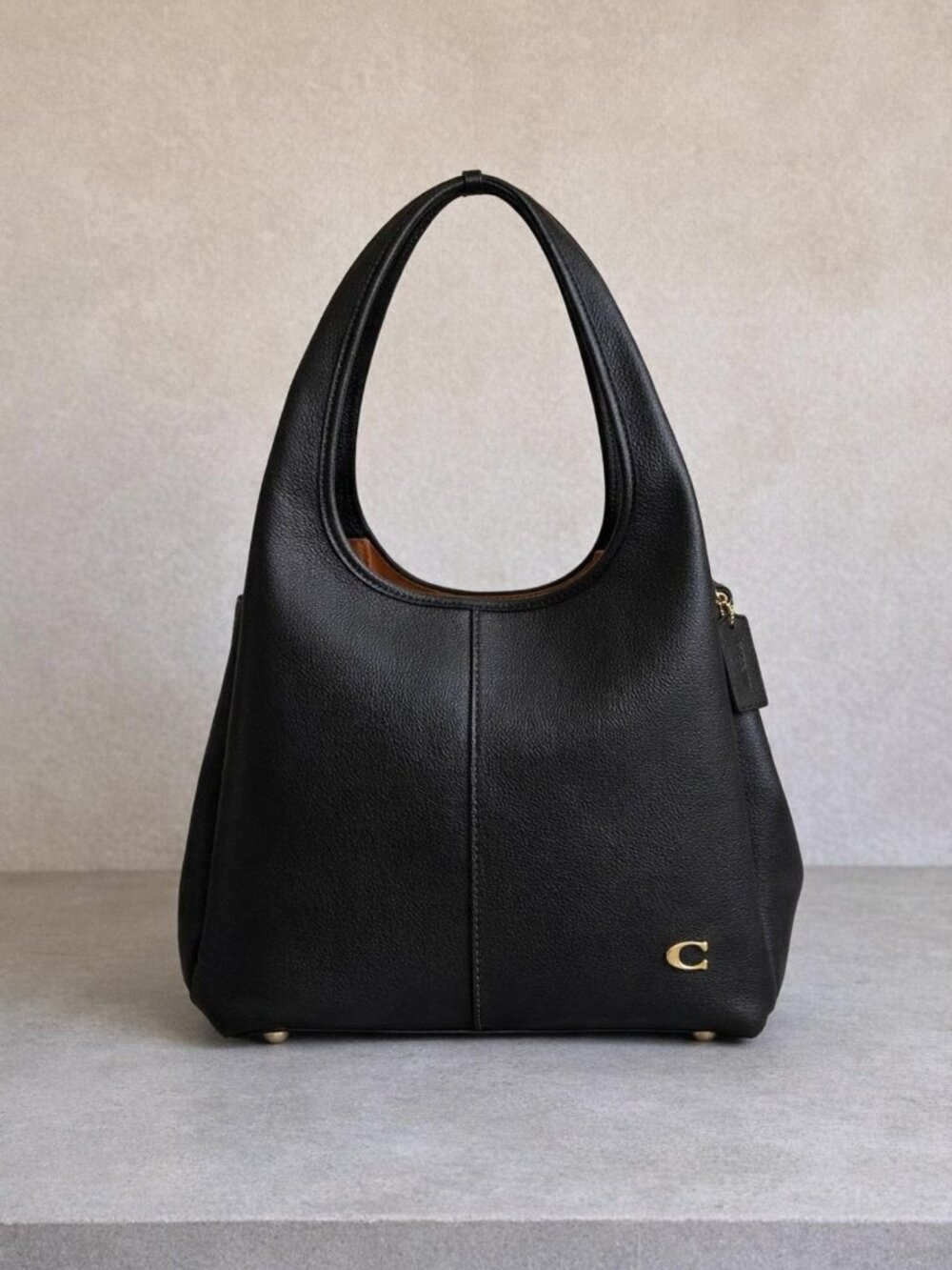 Coach Women’s Lana Large Leather Shoulder Bag - Brass/Black - Picture 1 of 8